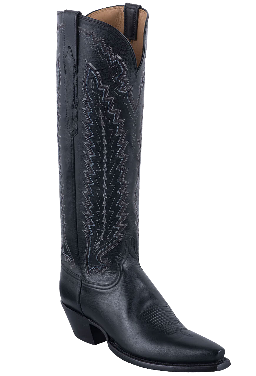 Lucchese Women's Goat Vero Cowgirl Boots - Black