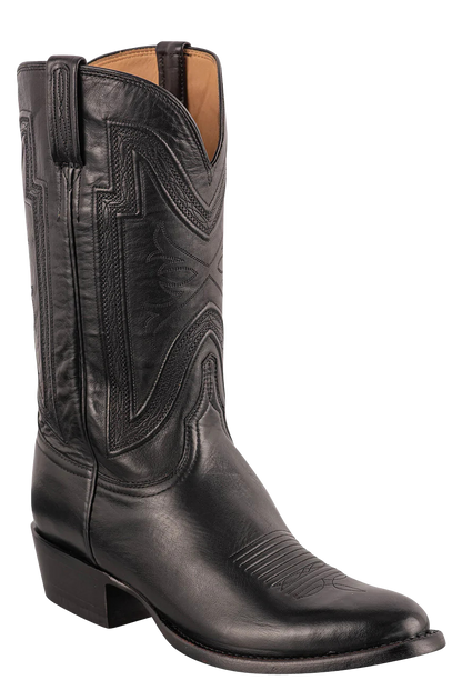 Lucchese Men's Baby Buffalo Collins Cowboy Boots - Black