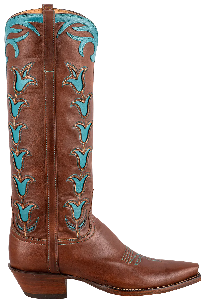 Lucchese Women's Tulip Cowgirl Boots - Chocolate