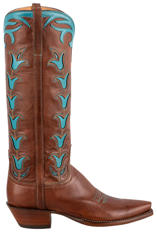 Lucchese Women's Tulip Cowgirl Boots - Chocolate