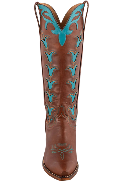 Lucchese Women's Tulip Cowgirl Boots - Chocolate