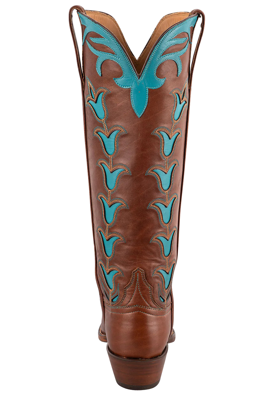 Lucchese Women's Tulip Cowgirl Boots - Chocolate