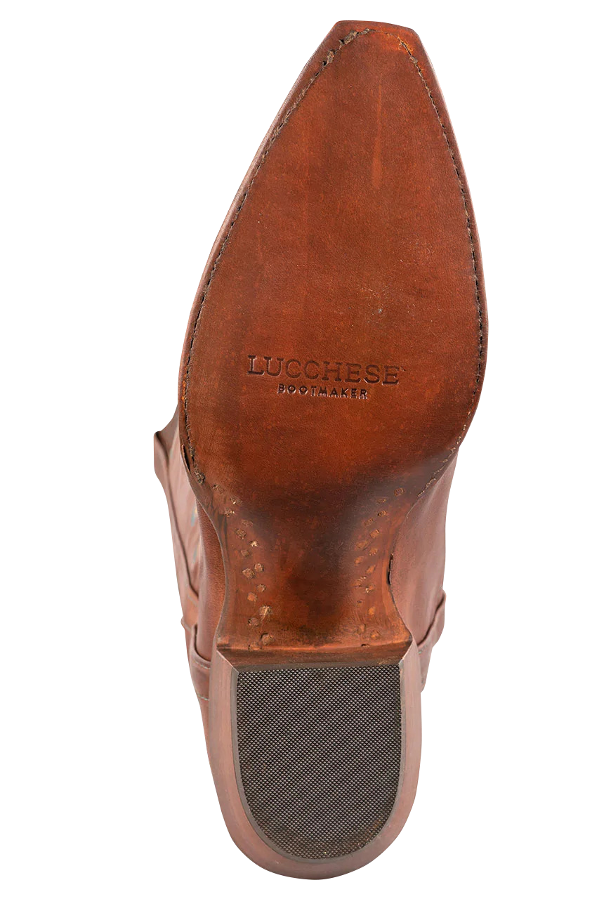 Lucchese Women's Chocolate Tulip Cowgirl Boots Pinto Ranch