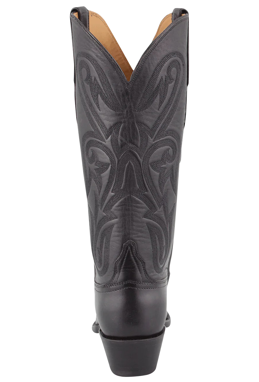Lucchese Women's Calf Ranch Hand Cowgirl Boots - Black