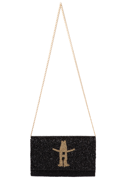 Christina Greene Houston Rodeo Beaded Clutch Bag - Black