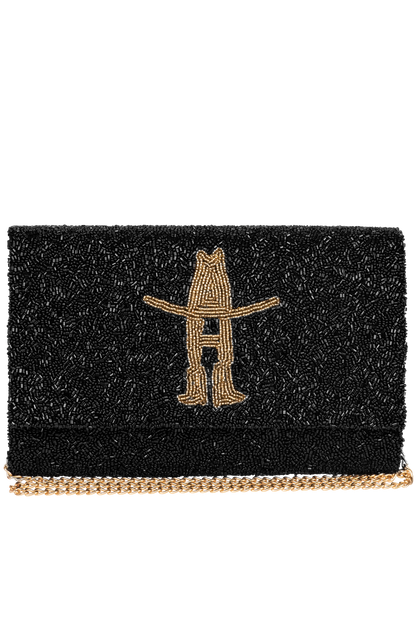 Christina Greene Houston Rodeo Beaded Clutch Bag - Black