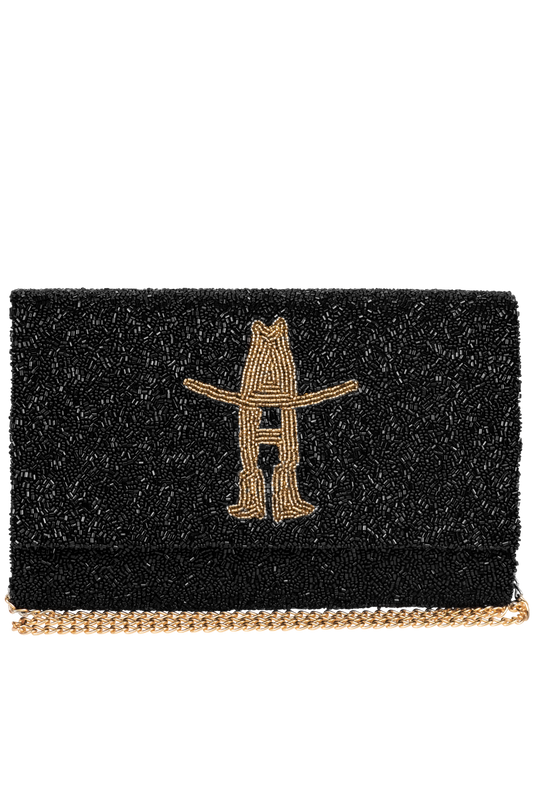 Christina Greene Houston Rodeo Beaded Clutch Bag - Black