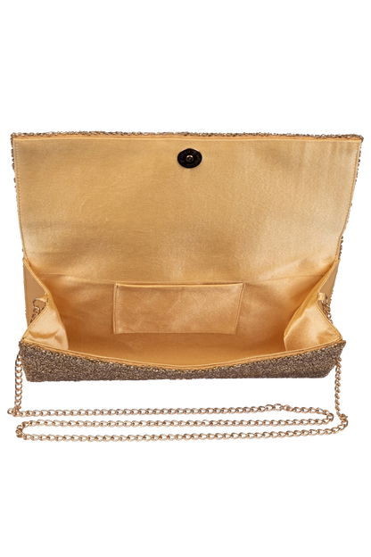 Christina Greene Houston Rodeo Beaded Clutch Bag - Gold