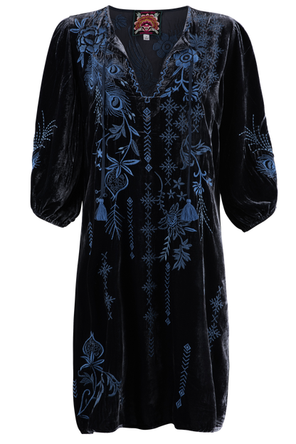 Johnny Was Azure Relaxed Velvet Dress
