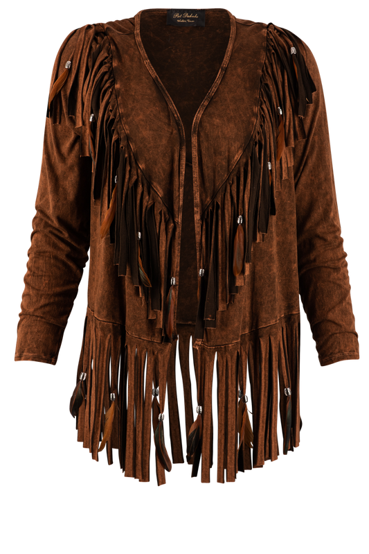 Pat Dahnke Dark Brown Fringe Jacket