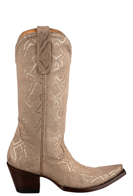 Old Gringo Women's Goat Cersei Snakeskin Cowgirl Boots - Gold Beige