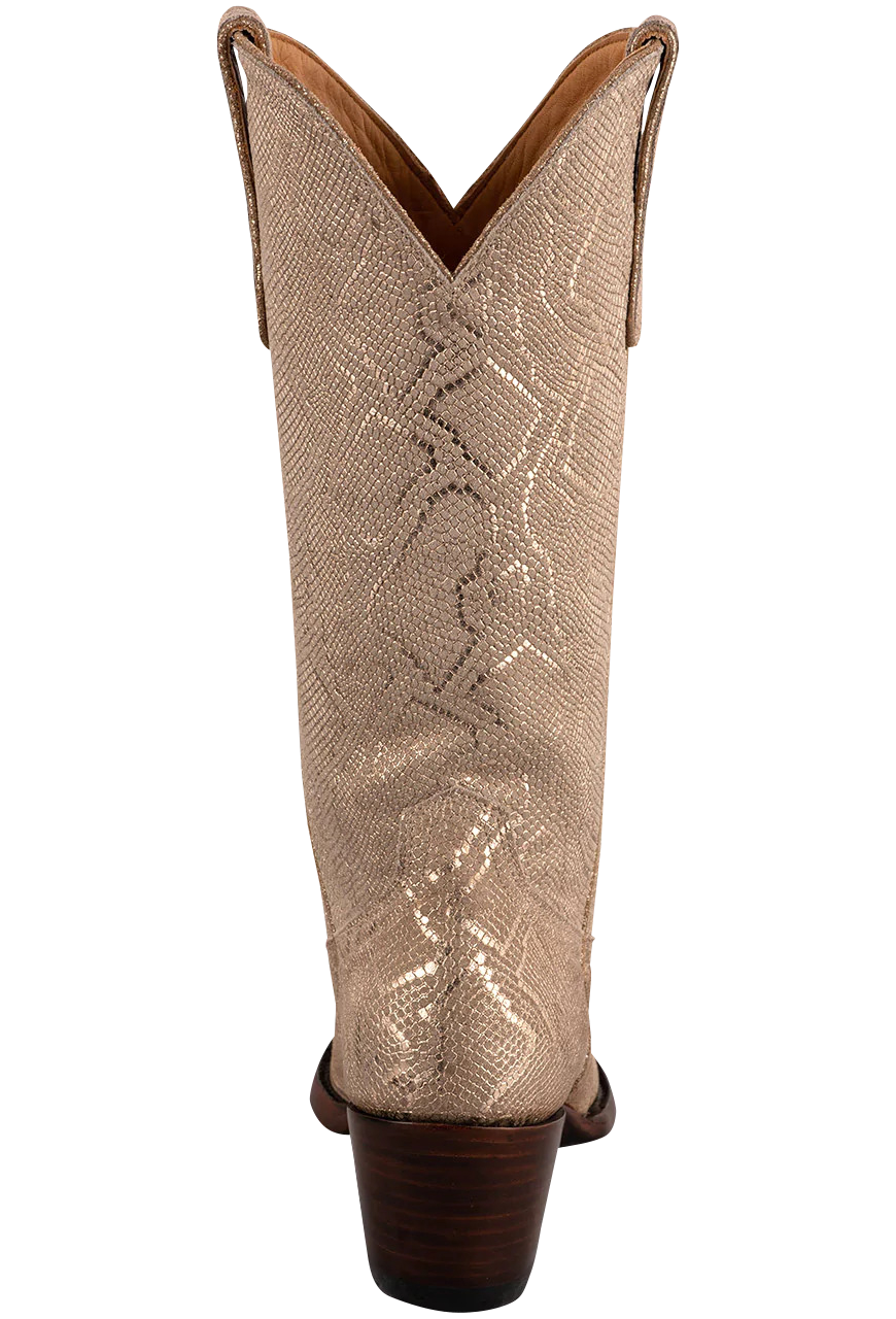 Old Gringo Women's Goat Cersei Snakeskin Boots - Gold Beige