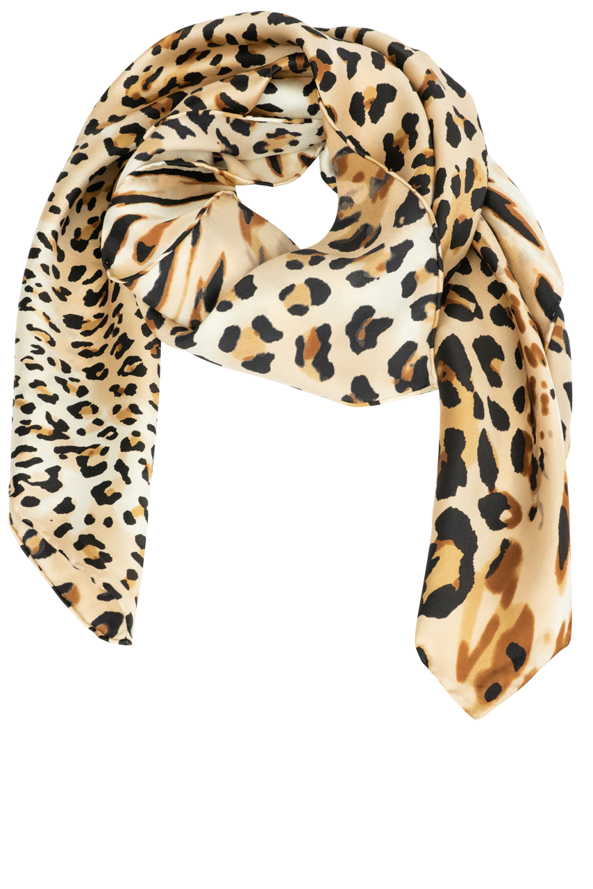 Wyoming Traders Leopard Charmeuse Silk Scarf