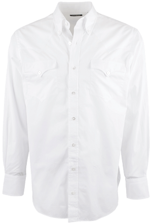 Lyle Lovett for Hamilton Poplin Button-Front Shirt - Solid White