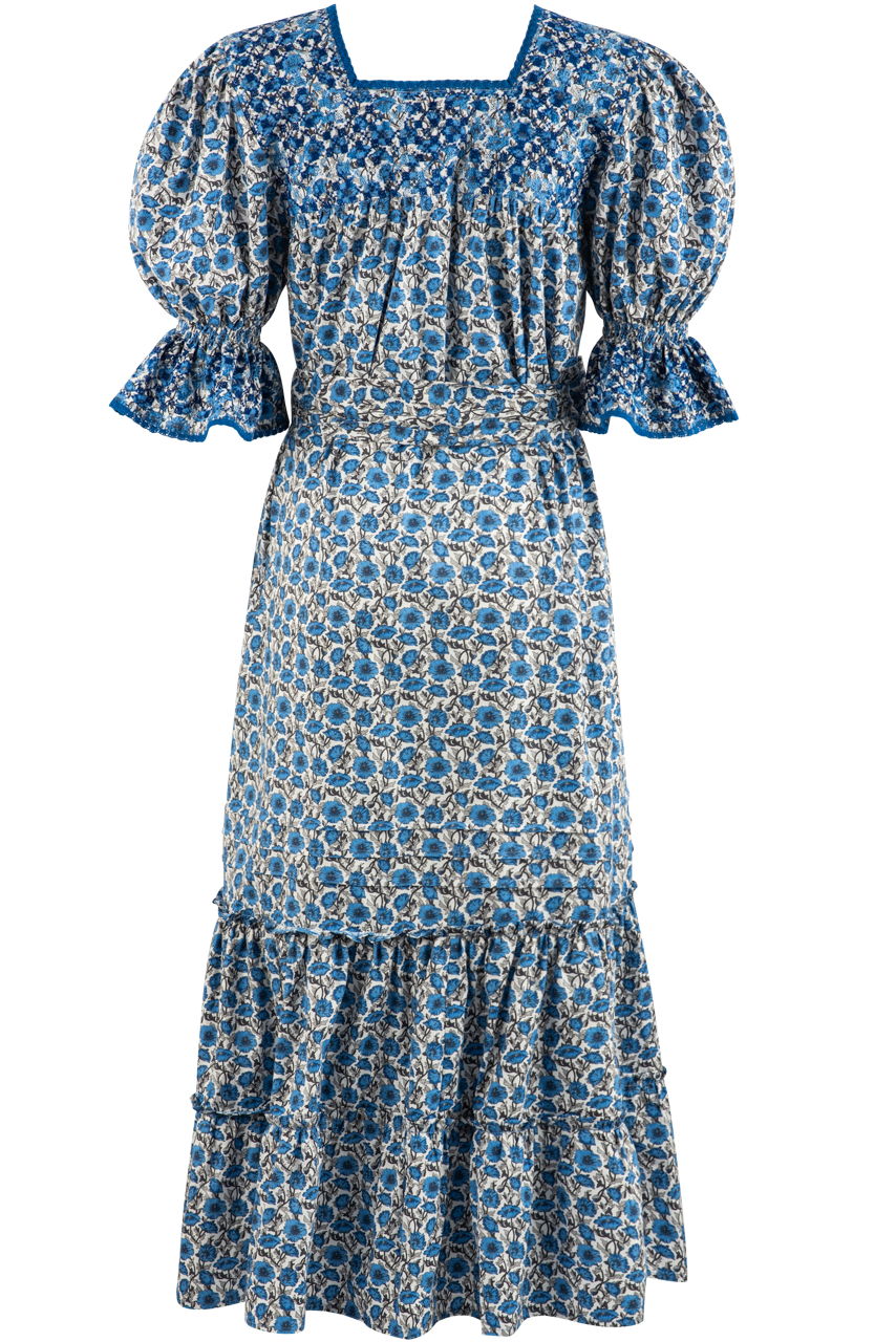 Margarita Mercantile Lourdes Blue Maxi Western Dress | Pinto Ranch