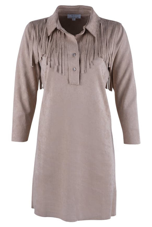 W.A.Y. Camel Collared Fringe Tunic