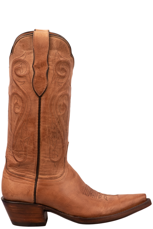 Black Jack Goat Leather Cowgirl Boots - Tan