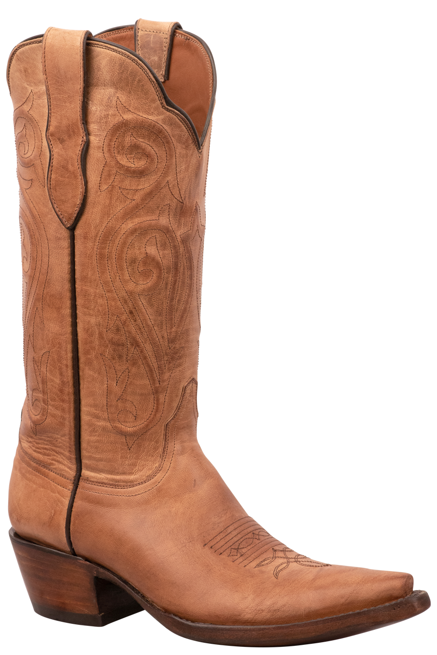Black Jack Women's Goat Leather Cowgirl Boots - Tan