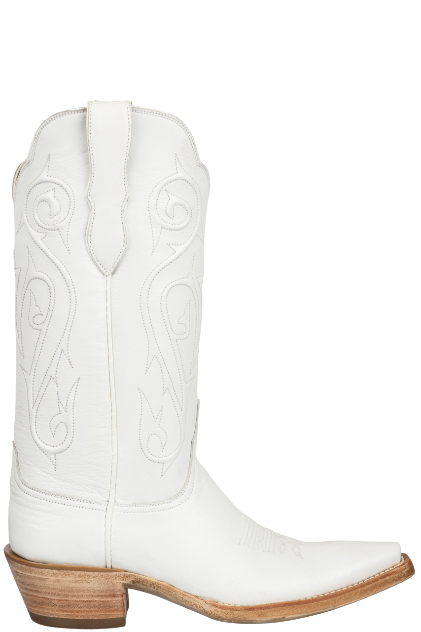 Black Jack Women's White Goat Leather Cowgirl Boots | Pinto Ranch
