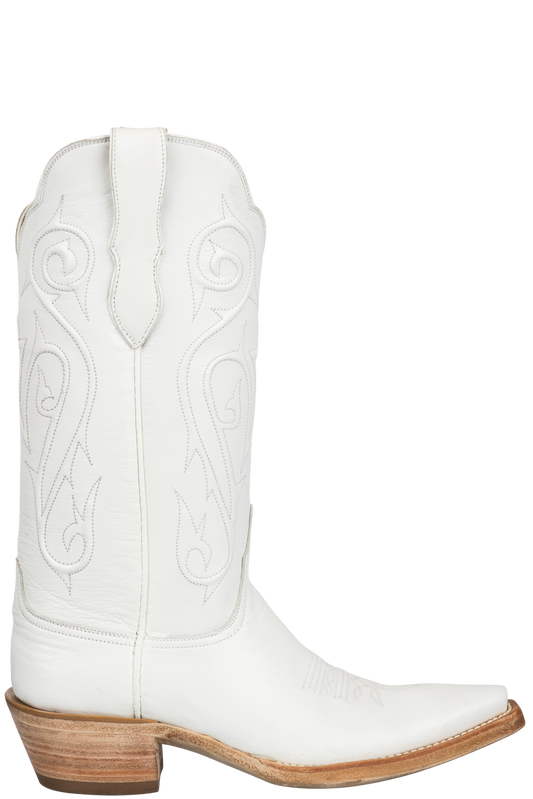 Black Jack Women's Goat Leather Cowgirl Boots - White