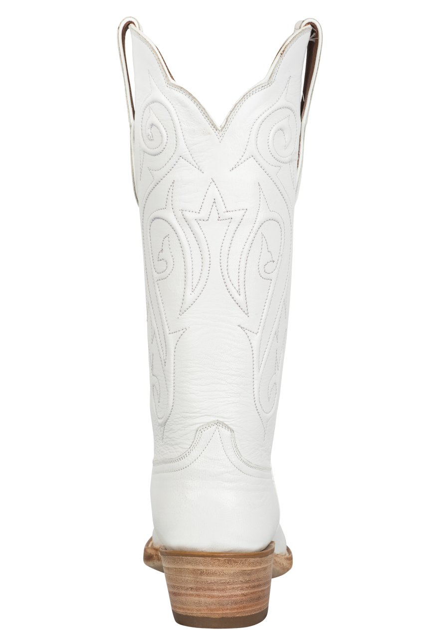 Black Jack Women's White Goat Leather Cowgirl Boots Pinto Ranch