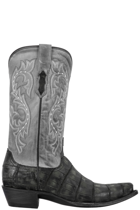 Lucchese Black Wild Alligator Burke Cowboy Boots Pinto Ranch