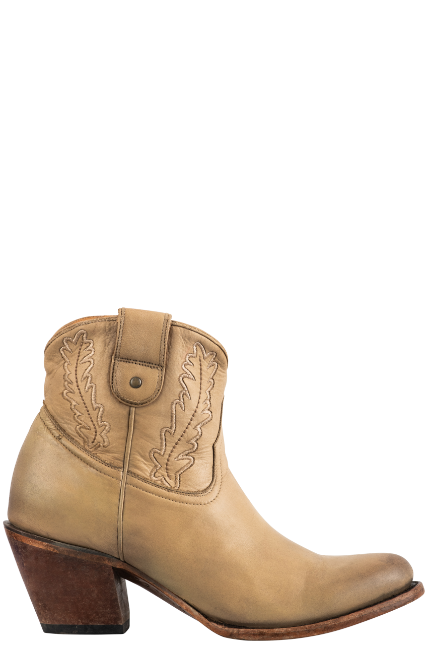 Lucchese Women's Leather Wing Cowgirl Booties - Bone