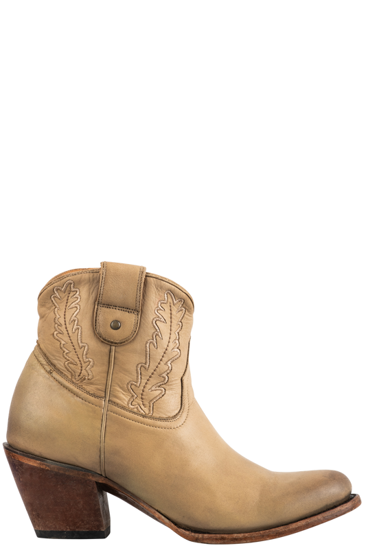 Lucchese Women's Leather Wing Cowgirl Booties - Bone