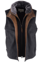 Lone Pine Black Leather Vest with Detachable Shearling