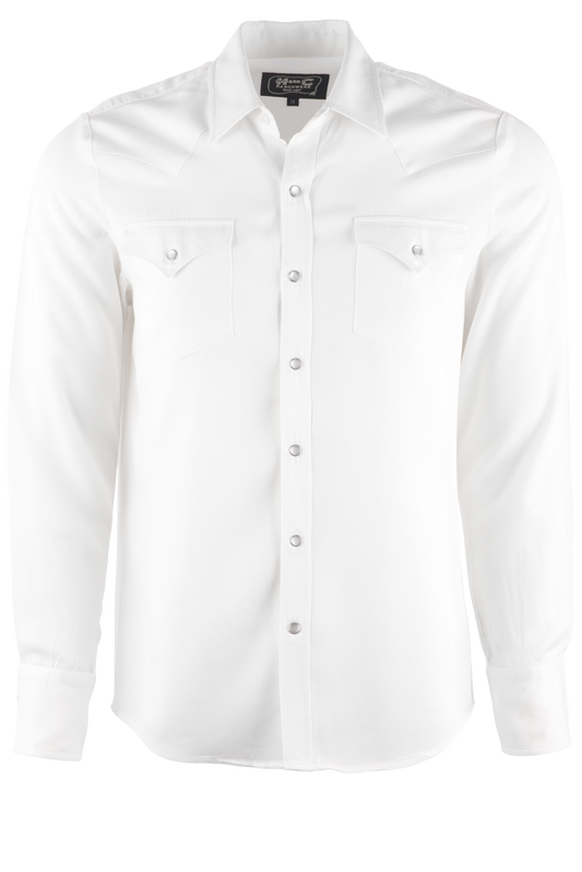 H Bar C Ranchwear Denver Pearl Snap Shirt - White