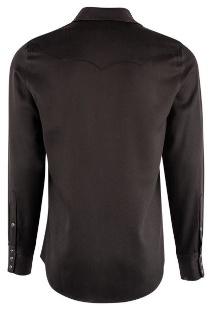 H Bar C Ranchwear Sawtooth Long Sleeve Pearl Snap Shirt - Black
