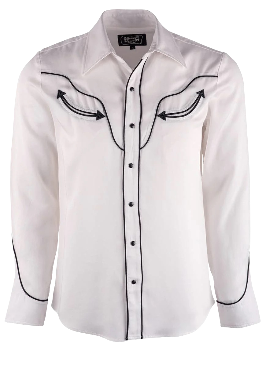 H Bar C Ranchwear San Fernando Pearl Snap Shirt - White