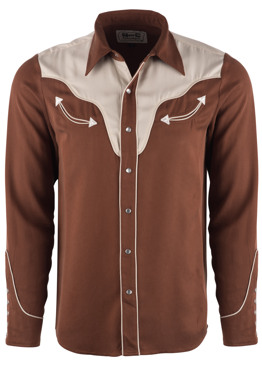 H Bar C Ranchwear San Juan Pearl Snap Shirt - Brown
