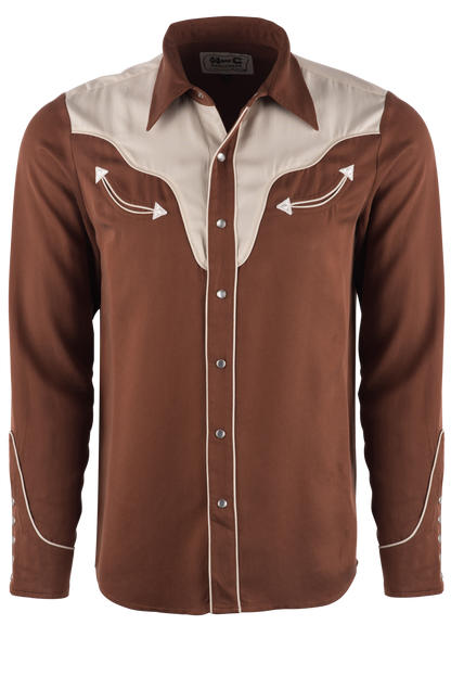 H Bar C Ranchwear San Juan Pearl Snap Shirt - Brown