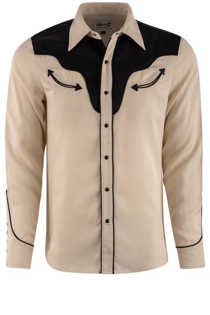H Bar C Ranchwear Off-White Long-Sleeve Pearl Snap Western Shirt H Bar C Ranchwear Off-White Long-Sleeve Pearl Snap Western Shirt