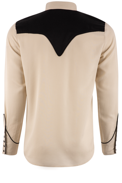 H Bar C Ranchwear Western Long Sleeve Pearl Snap Shirt - Off White
