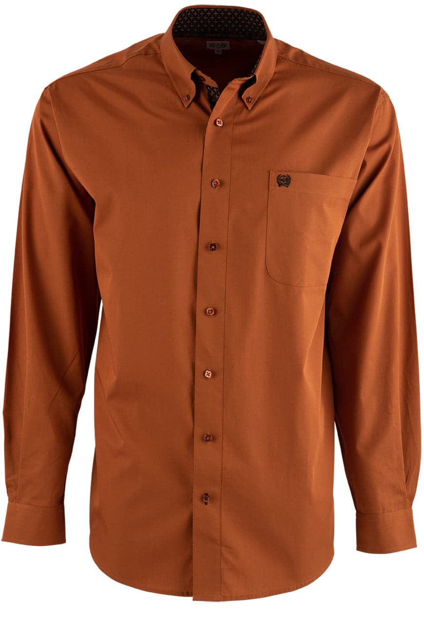 Cinch Men's Solid Copper Long Sleeve Shirt