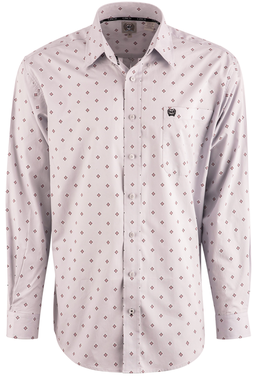 Inca Print Long Sleeve Button-Front Shirt