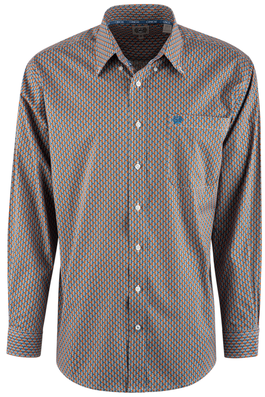 Cinch Diamond Long Sleeve Button-Front Shirt