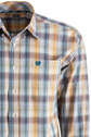 Cinch Plaid Long Sleeve Button-Front Shirt - Gold