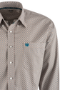 Cinch Circular Long Sleeve Button-Front Shirt - Khaki
