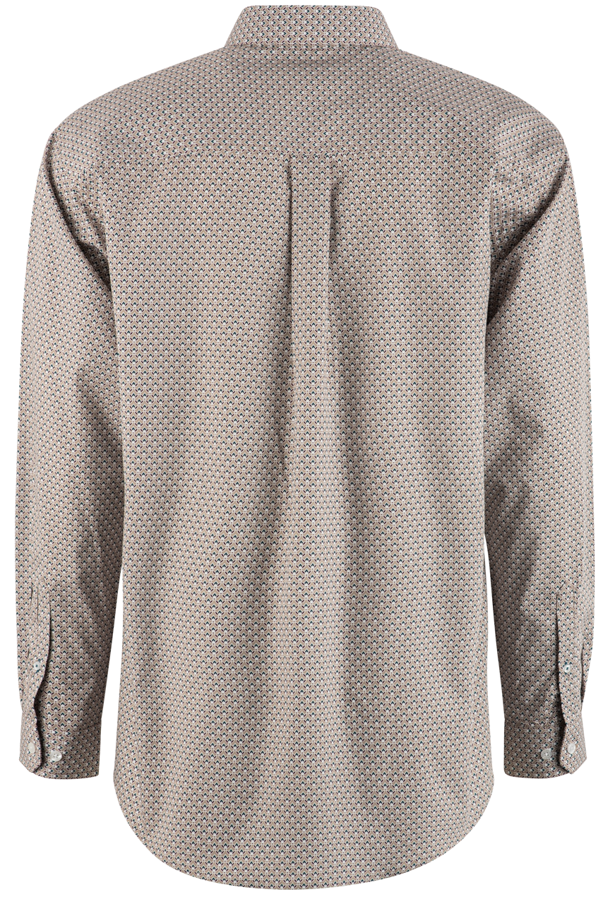 Cinch Circular Long Sleeve Button-Front Shirt - Khaki