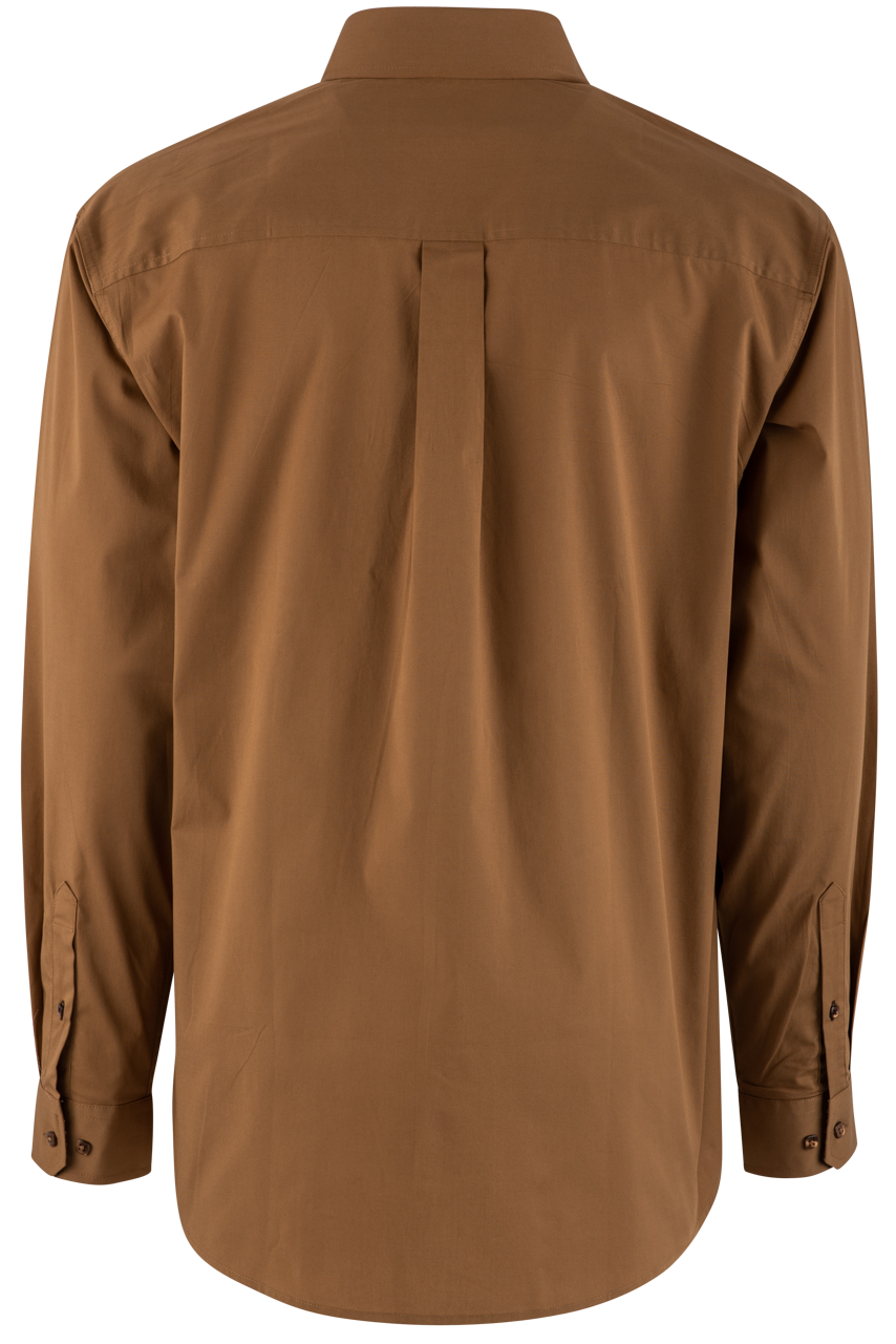 Cinch Western Long Sleeve Button-Front Shirt - Solid Brown