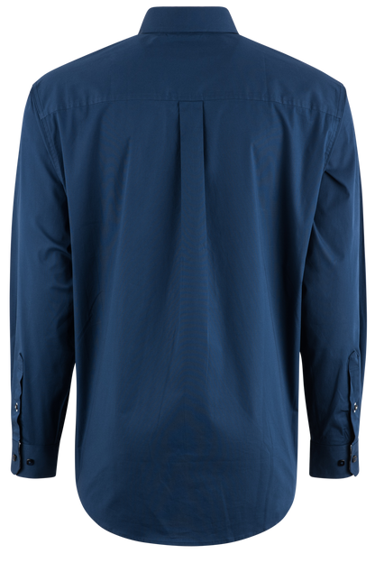 Cinch Solid Stretch Button-Front Shirt - Royal Navy