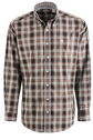Cinch Plain Weave Button-Front Shirt - Brown Plaid