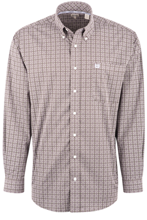 Cinch Valor Print Button-Front Shirt - Brown/Purple