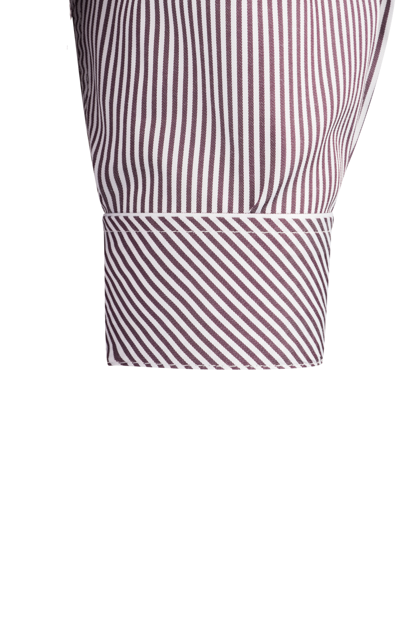 Cinch Tencel White Ground Button-Front Shirt - Purple Stripe