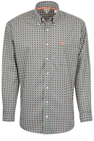 Cinch Printed Check Button-Front Shirt - Black Multi