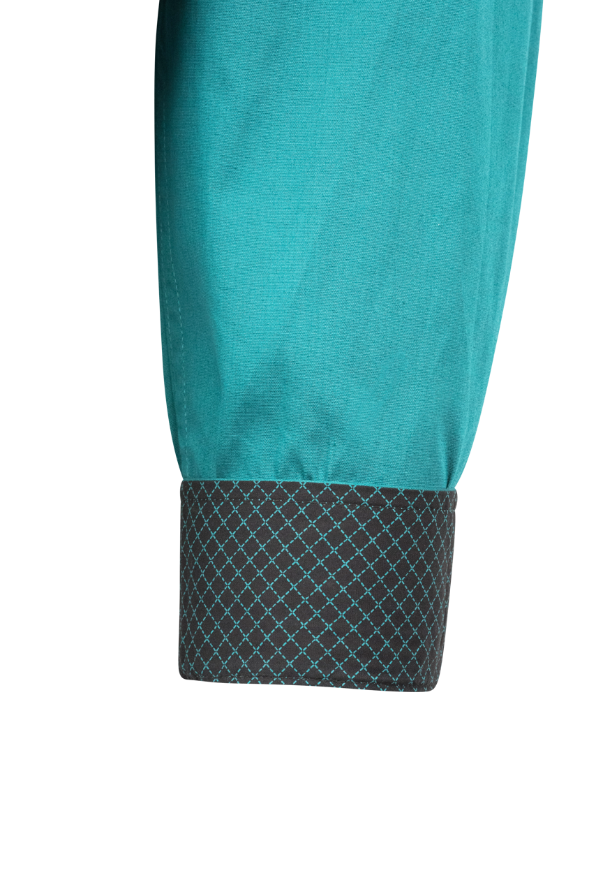 Cinch Solid Cotton Button-Front Shirt - Teal