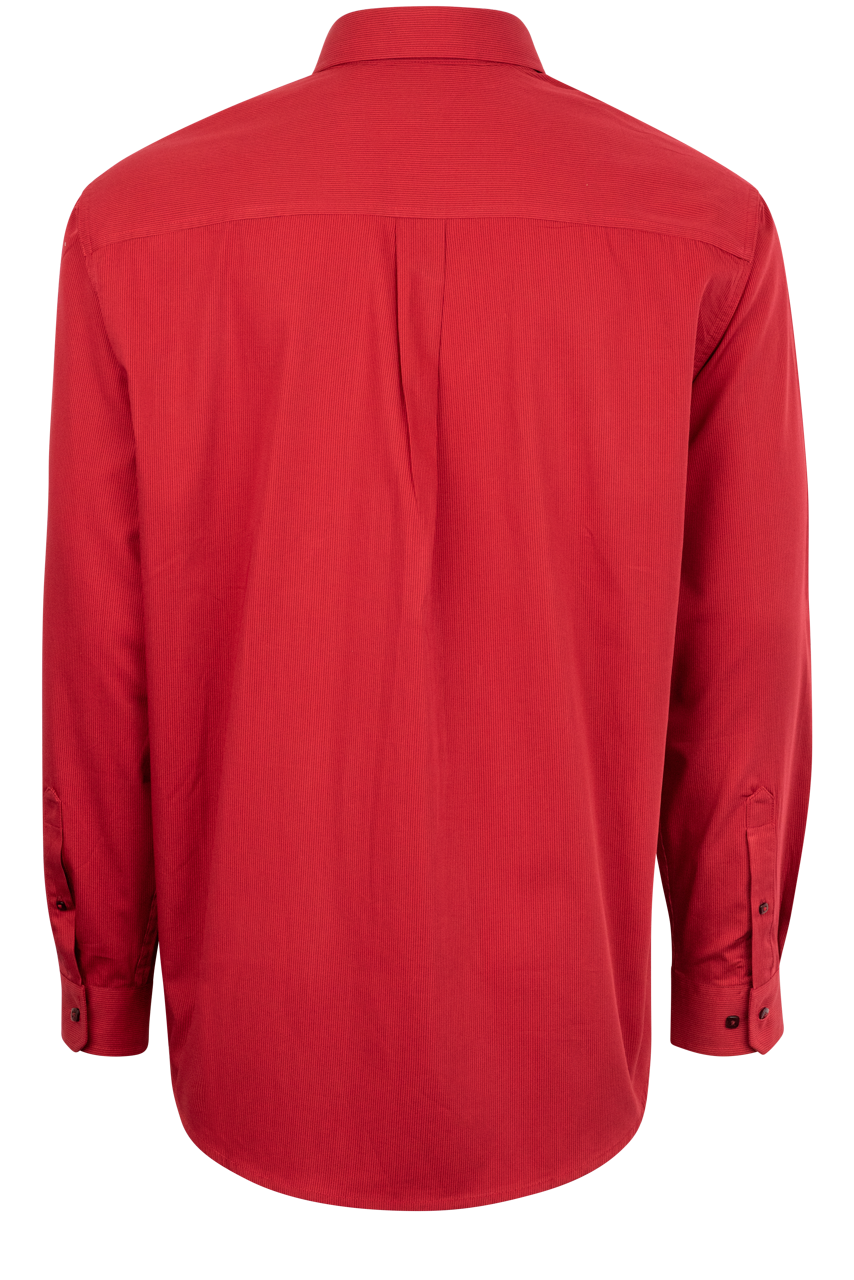 Cinch Microstripe Button-Front Shirt - Red